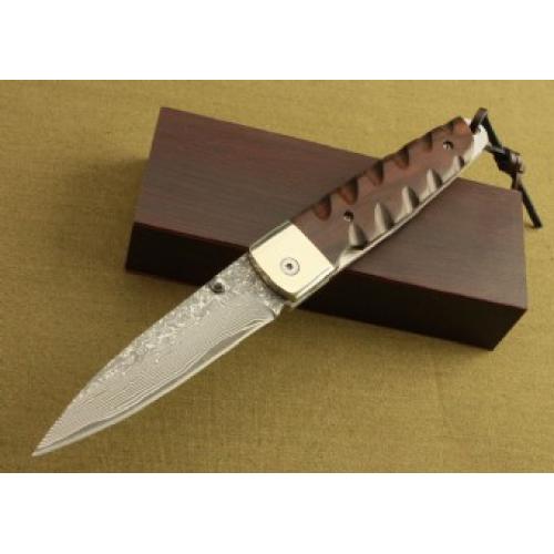 Submarine Damascus Folding Knife (Aluminum Case)