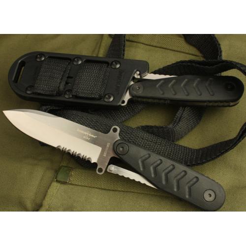 Lineline Spear Point Tactical Knife (White Serrated Blade)