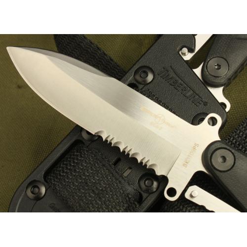 Lineline Spear Point Tactical Knife (White Serrated Blade)