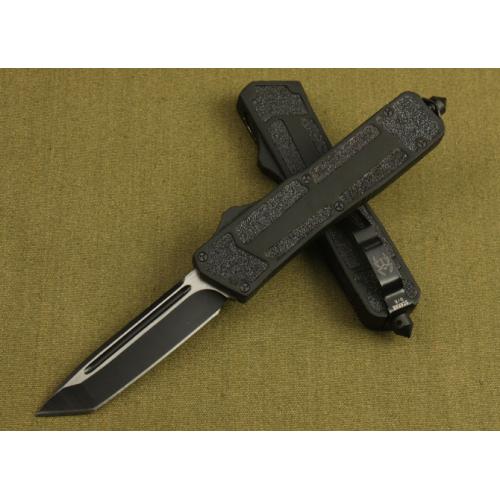 Microtech Scarab Single Edge OTF Knife (Black)