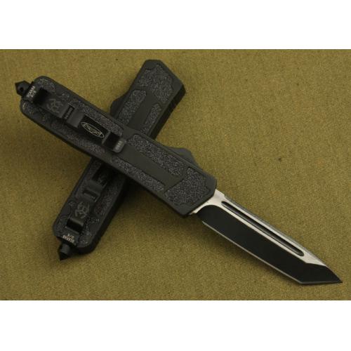 Microtech Scarab Single Edge OTF Knife (Black)