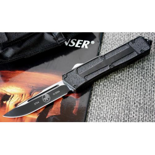 High-Precision Microtech Scarab Single-Edge OTF Knife (Black)