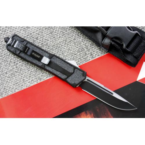 High-Precision Microtech Scarab Single-Edge OTF Knife (Black)