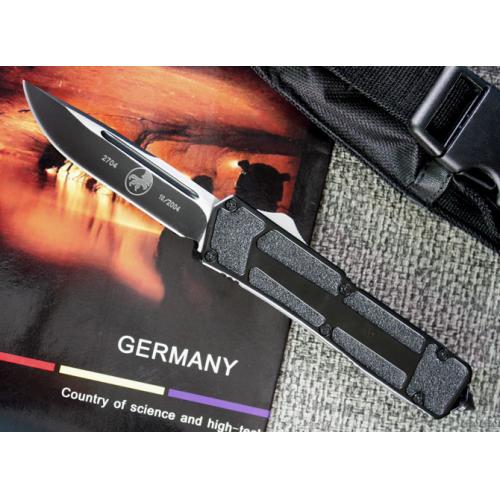 High-Precision Microtech Scarab Single-Edge OTF Knife (Black)
