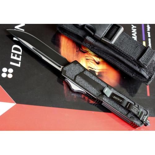High-Precision Microtech Scarab Single-Edge OTF Knife (Black)