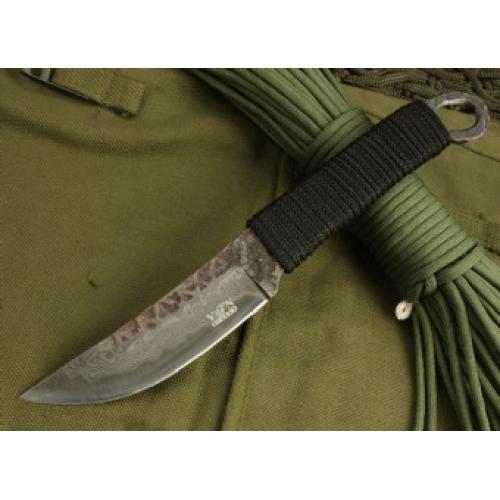 Patterned Straight Knife with Round Tail Handle