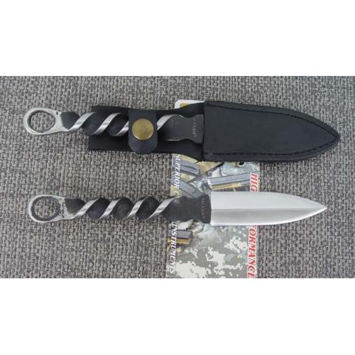 Hand-Forged Twisted Double Edge Knife