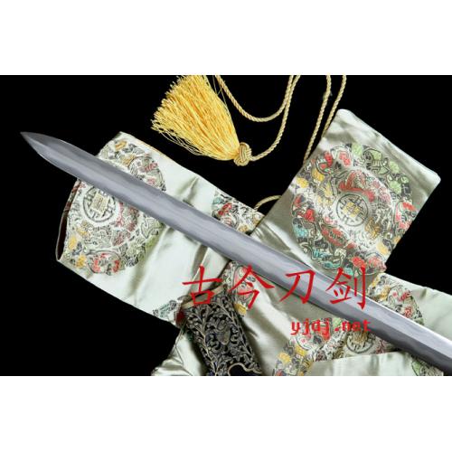 Blackwood Sword with Patterned Steel and Brass Eight Immortals Fittings