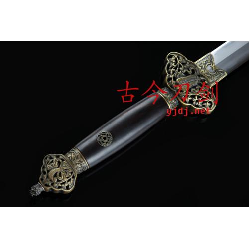 Blackwood Sword with Patterned Steel and Brass Eight Immortals Fittings