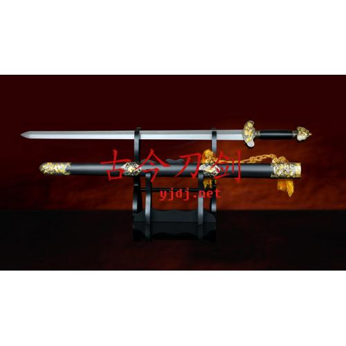 Black Wood Pattern Steel Dual-Color Eternal Sword