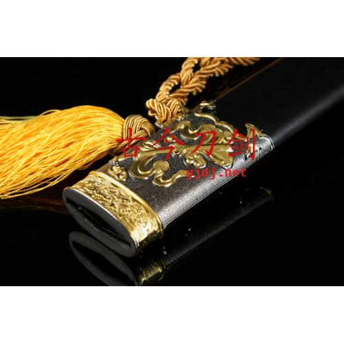 Black Wood Pattern Steel Dual-Color Eternal Sword