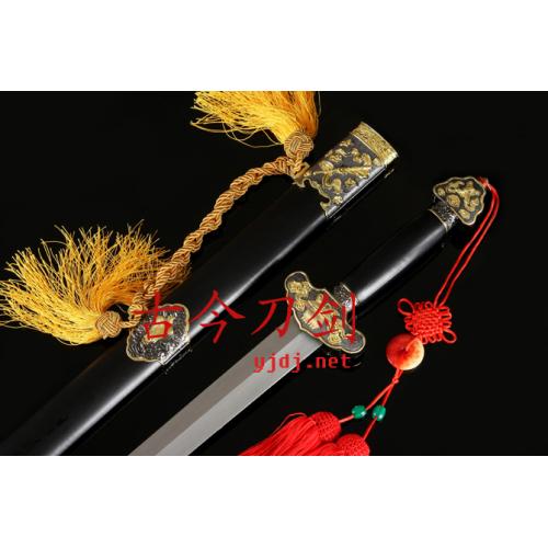 Black Wood Pattern Steel Dual-Color Eternal Sword