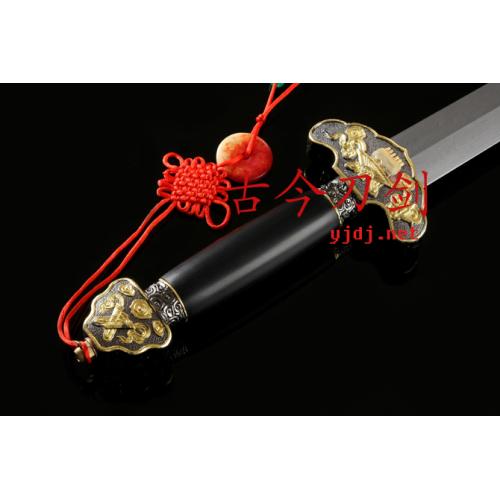 Black Wood Pattern Steel Dual-Color Eternal Sword