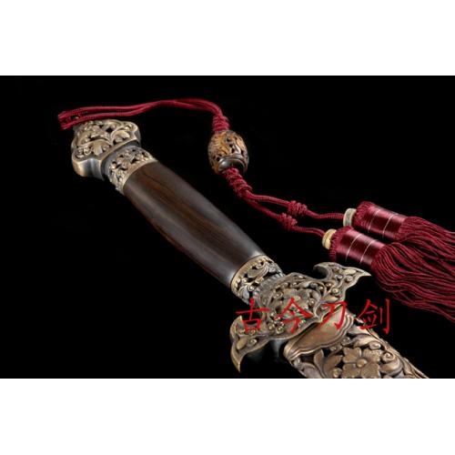 Tang Grass Prosperity Sword with Black Ebony Handle
