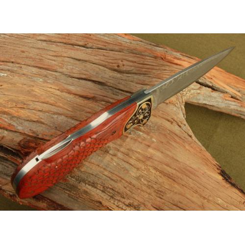 Mermaid Damascus Folding Knife