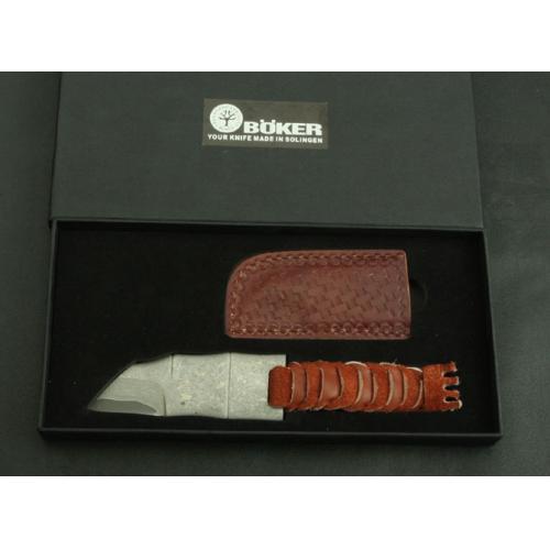 Boker Damascus Little Fish Collector\'s Knife (Black Cord)