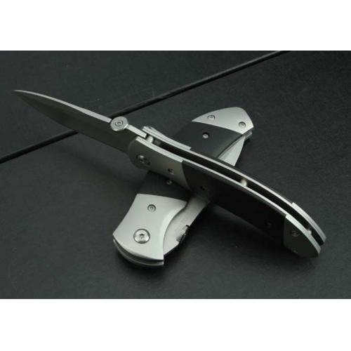 KT-039 Dual Steel Folding Knife with Black G10 Handle