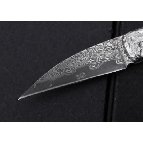 Damascus Little Silversmith Folding Knife