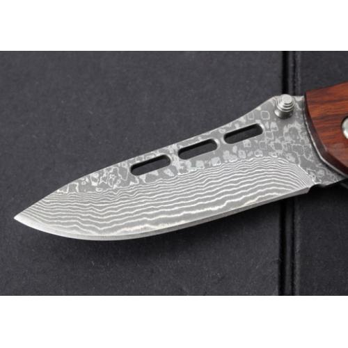 SY-035 Snakewood Damascus Folding Knife