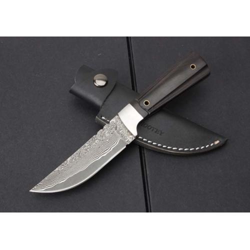 Mantis Damascus Ebony Fixed Blade Knife