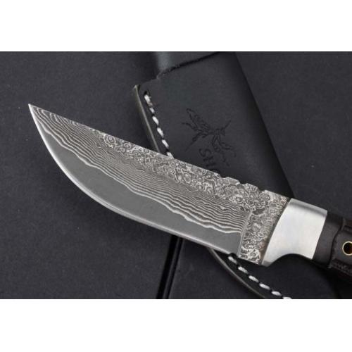 Mantis Damascus Ebony Fixed Blade Knife