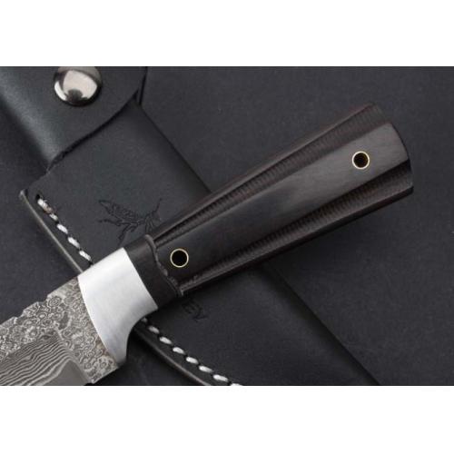 Mantis Damascus Ebony Fixed Blade Knife