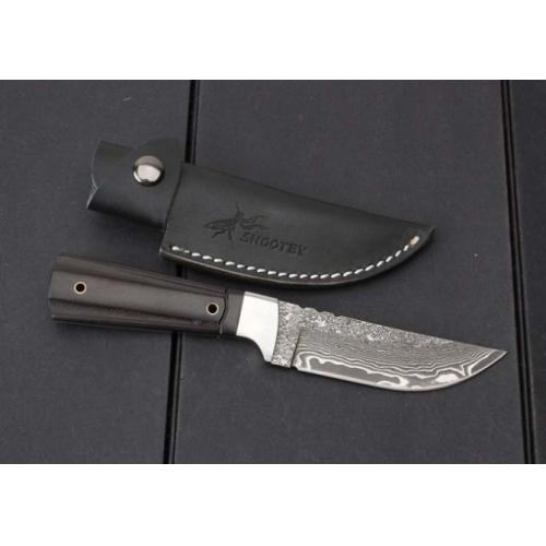 Mantis Damascus Ebony Fixed Blade Knife