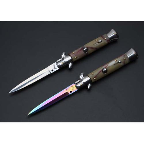 9-Inch Faux Ivory Italian Stiletto Knife