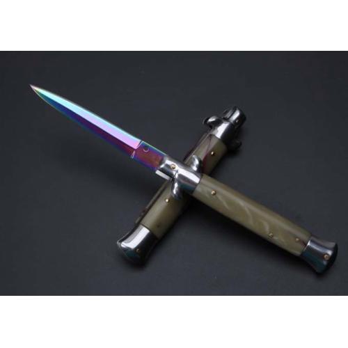 9-Inch Faux Ivory Italian Stiletto Knife