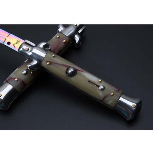 9-Inch Faux Ivory Italian Stiletto Knife