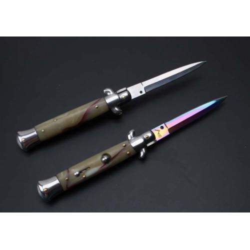 9-Inch Faux Ivory Italian Stiletto Knife