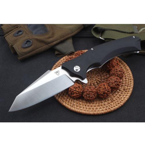 Snake Head Bearing Quick-Open Folding Knife with G10 Handle
