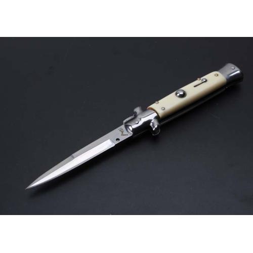 2016 New 9-Inch AKC Italian Stiletto Knife (Imitation Ivory Handle)