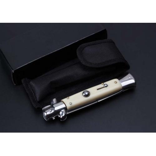 2016 New 9-Inch AKC Italian Stiletto Knife (Imitation Ivory Handle)