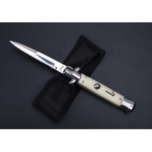 2016 New 9-Inch AKC Italian Stiletto Knife (Imitation Ivory Handle)