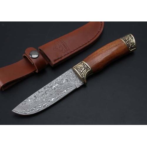 Damascus Bomber Hunting Knife