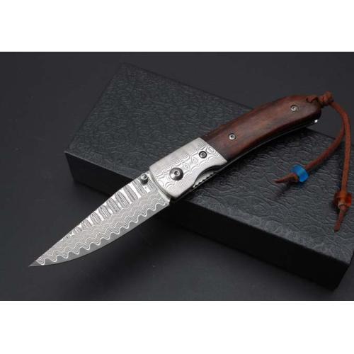 Thomas Desert Ironwood Damascus Folding Knife