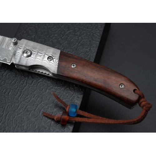 Thomas Desert Ironwood Damascus Folding Knife