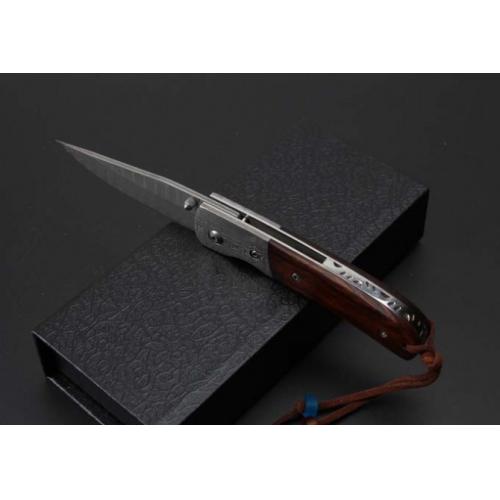 Thomas Desert Ironwood Damascus Folding Knife