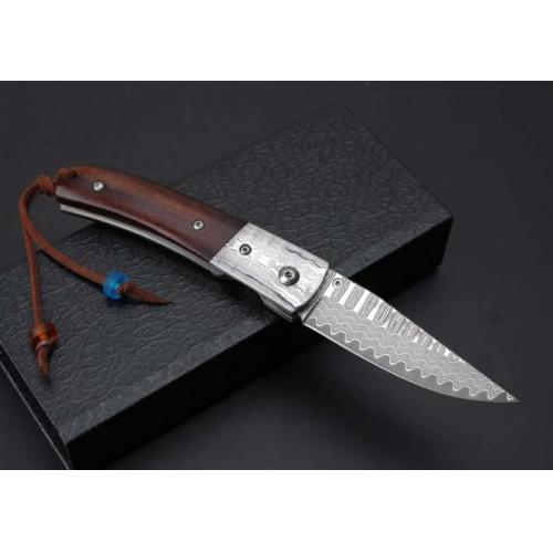 Thomas Desert Ironwood Damascus Folding Knife
