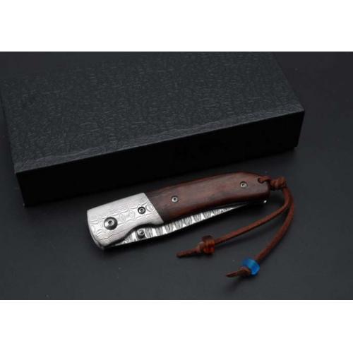 Thomas Desert Ironwood Damascus Folding Knife