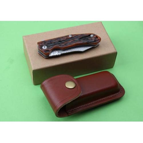 Thomas City Hunter Damascus Folding Knife