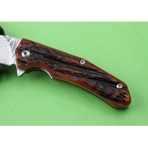 Thomas City Hunter Damascus Folding Knife