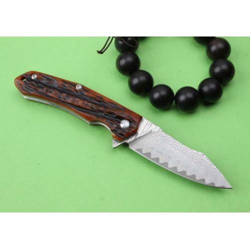 Thomas City Hunter Damascus Folding Knife