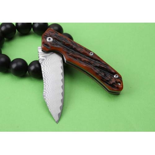 Thomas City Hunter Damascus Folding Knife