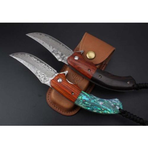 Queen Bee Damascus Quick-Open Folding Knife