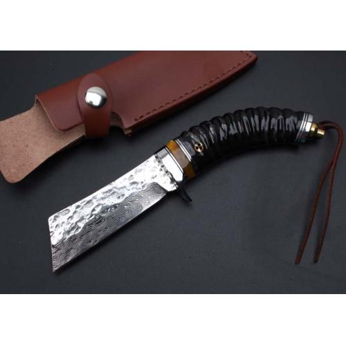 Damascus Steel Knife with Genuine Antelope Horn Handle