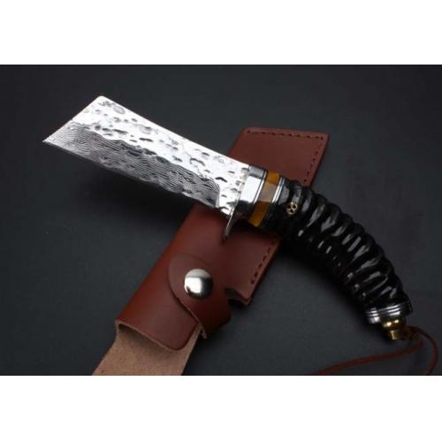 Damascus Steel Knife with Genuine Antelope Horn Handle