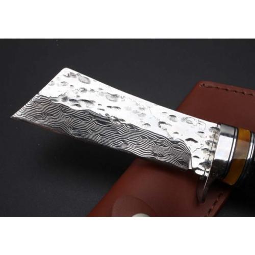 Damascus Steel Knife with Genuine Antelope Horn Handle