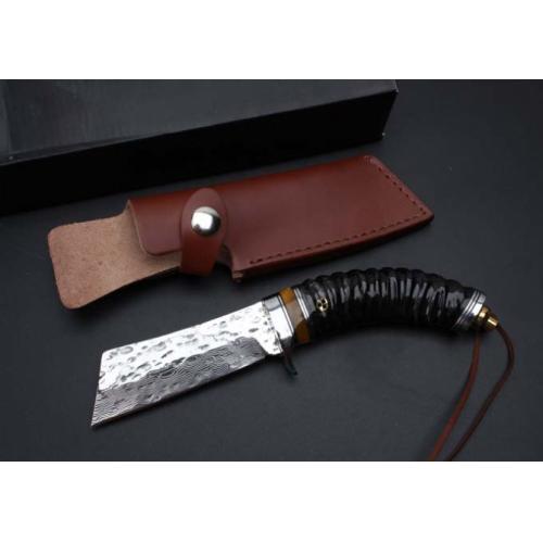 Damascus Steel Knife with Genuine Antelope Horn Handle